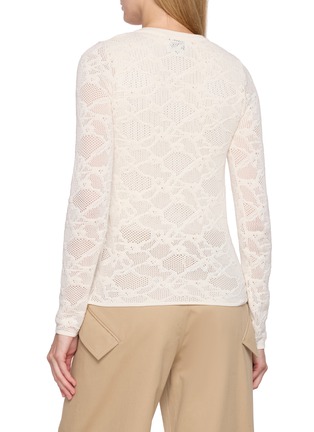 Back View - Click To Enlarge - THE ELDER STATESMAN - Pointelle Fitted Cardigan