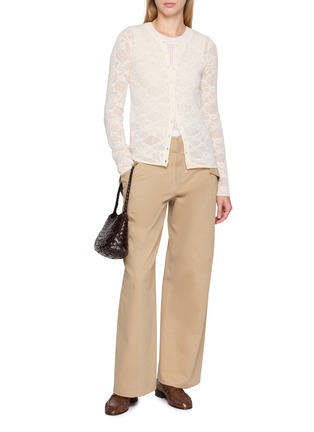 Figure View - Click To Enlarge - THE ELDER STATESMAN - Pointelle Fitted Cardigan