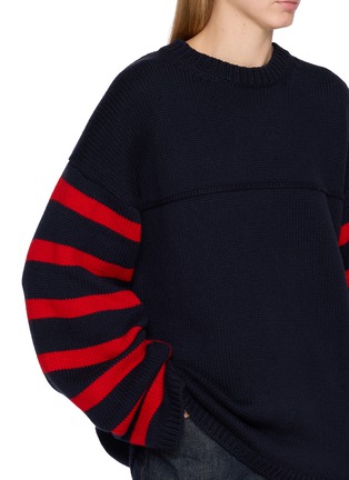  - THE ELDER STATESMAN - Airspun Stripe Dume Crew Knit Sweater