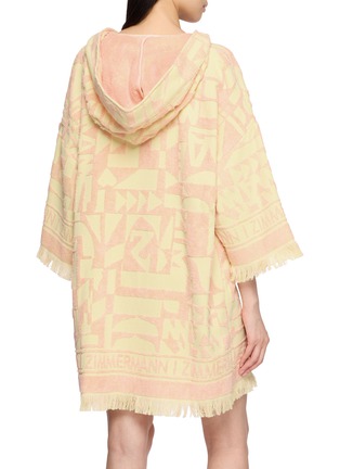 Back View - Click To Enlarge - ZIMMERMANN - Solstice Fringed Logo Hooded Towel Mini Dress