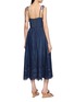 Back View - Click To Enlarge - ZIMMERMANN - Tie Strap Broderie Anglaise Midi Dress