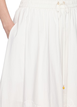  - ZIMMERMANN - Embroidered Cut Out Cotton Maxi Skirt