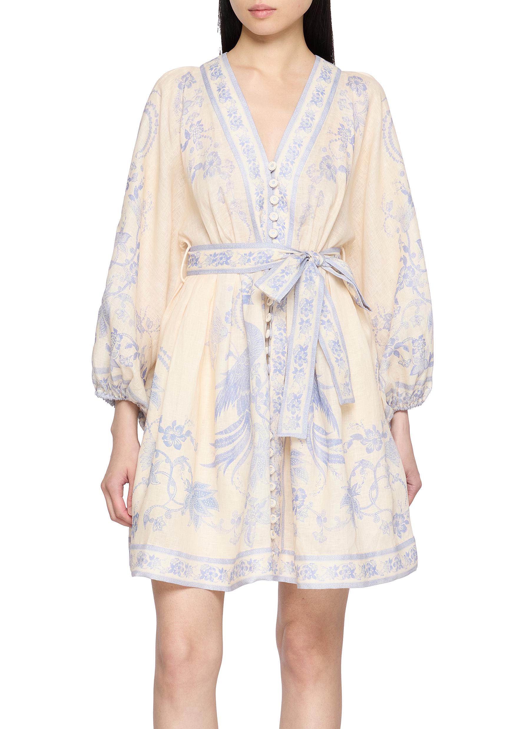 ZIMMERMANN | Indra Plunge Linen Mini Dress | Women | Lane Crawford