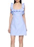 ZIMMERMANN Ruffled Open Back Square Neck Mini Dress
