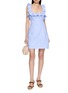 Figure View - Click To Enlarge - ZIMMERMANN - Ruffled Open Back Square Neck Mini Dress