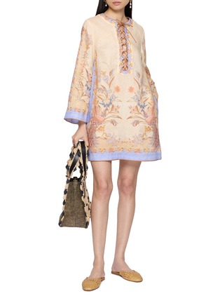 Figure View - Click To Enlarge - ZIMMERMANN - Tie Front Mini Dress