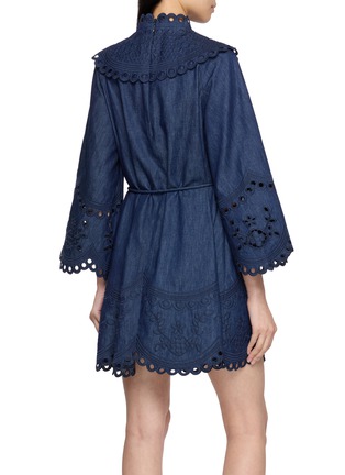 Back View - Click To Enlarge - ZIMMERMANN - Broderie Anglaise Scalloped Edge Mini Dress