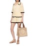 Figure View - Click To Enlarge - ZIMMERMANN - Drawstring Eyelet Cotton Knit Shorts