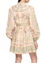 Back View - Click To Enlarge - ZIMMERMANN - Roselight Plunge Floral Linen Mini Dress