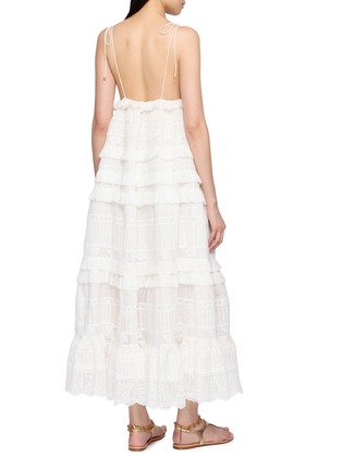 Back View - Click To Enlarge - ZIMMERMANN - Solstice Tiered Cotton Midi Dress
