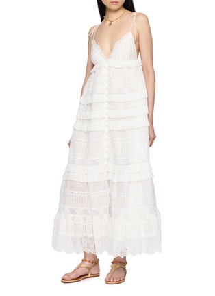 Figure View - Click To Enlarge - ZIMMERMANN - Solstice Tiered Cotton Midi Dress