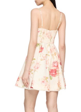 Back View - Click To Enlarge - ZIMMERMANN - Roselight Picnic Linen Mini Dress