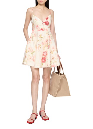 Figure View - Click To Enlarge - ZIMMERMANN - Roselight Picnic Linen Mini Dress
