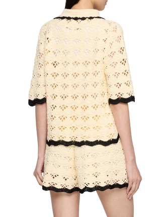Back View - Click To Enlarge - ZIMMERMANN - Eyelet Cotton Knit Shirt