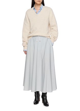 Figure View - Click To Enlarge - HERNO - Drawstring Waist Flared Maxi Skirt