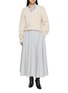 Figure View - Click To Enlarge - HERNO - Drawstring Waist Flared Maxi Skirt