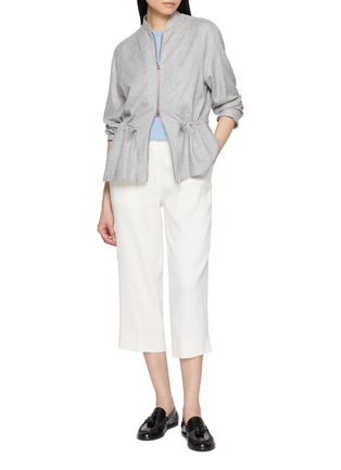 Figure View - Click To Enlarge - HERNO - Drawstring Waist Zip Coat