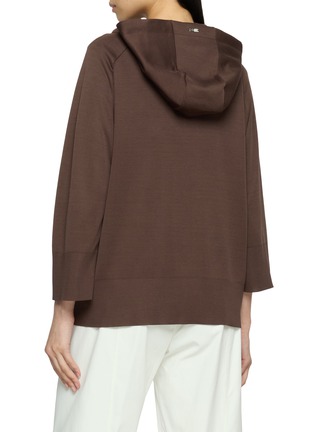 Back View - Click To Enlarge - HERNO - Jersey Hooded Drawstring Sweater
