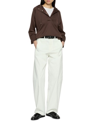 Figure View - Click To Enlarge - HERNO - Jersey Hooded Drawstring Sweater