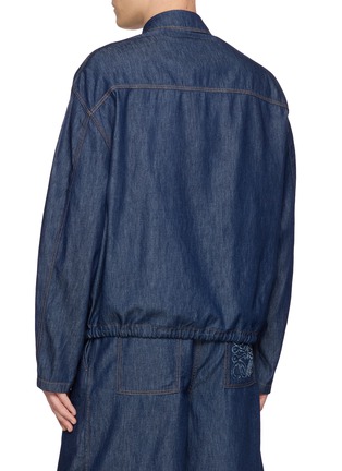 Back View - Click To Enlarge - LOEWE - Anagram Pocket Zip Up Cotton Chambray Jacket