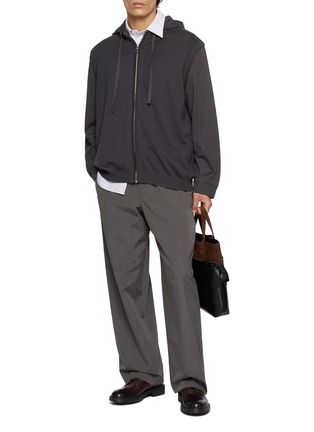 Figure View - Click To Enlarge - LOEWE - Layered Cotton Zip Up Hoodie