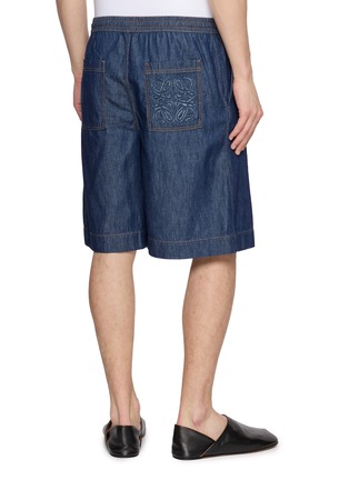Back View - Click To Enlarge - LOEWE - Anagram Appliqué Cotton Chambray Shorts