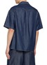 Back View - Click To Enlarge - LOEWE - Short Sleeve Anagram Appliqué Cotton Chambray Shirt