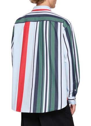 Back View - Click To Enlarge - LOEWE - Multicoloured Stripe Cotton Twill Shirt