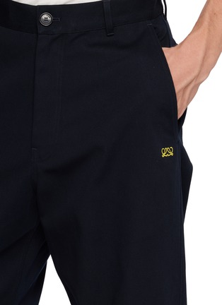  - LOEWE - Double L Embroidered Straight Leg Cotton Pants