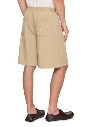 Back View - Click To Enlarge - LOEWE - Anagram Back Pocket Cotton Chambray Shorts