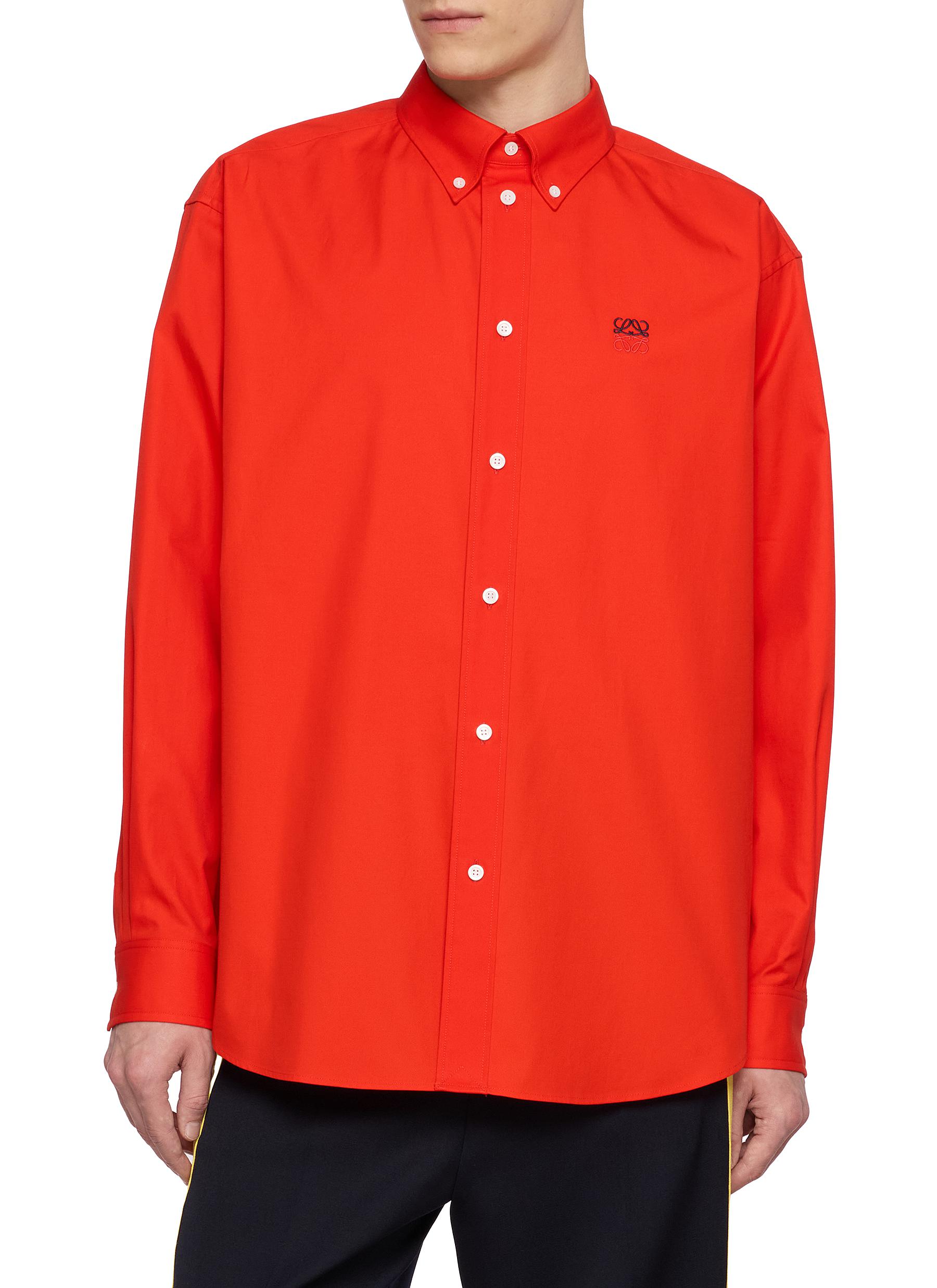 LOEWE | Anagram Embroidered Cotton Twill Shirt | Men | Lane Crawford