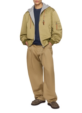 Figure View - Click To Enlarge - LOEWE - Hooded Detachable Anagram Keyring Bomber Jacket