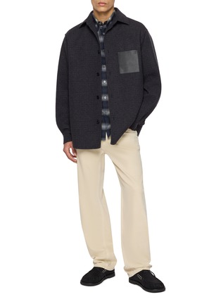Figure View - Click To Enlarge - LOEWE - Leather Patch Overshirt