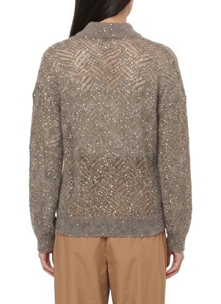 Back View - Click To Enlarge - BRUNELLO CUCINELLI - Turtleneck Sequin Embellished Knit Sweater