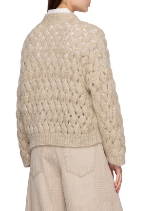 Back View - Click To Enlarge - BRUNELLO CUCINELLI - Sequinned Cable Knit Sweater