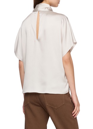 Back View - Click To Enlarge - BRUNELLO CUCINELLI - Sleeveless High Neck Tie Top