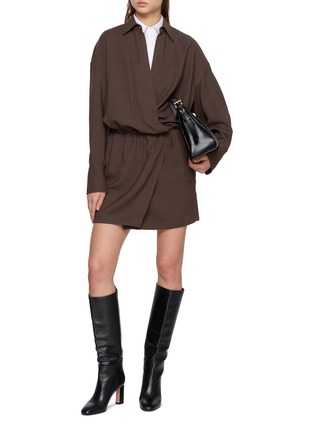 Figure View - Click To Enlarge - BRUNELLO CUCINELLI - Twill Shirt Mini Dress