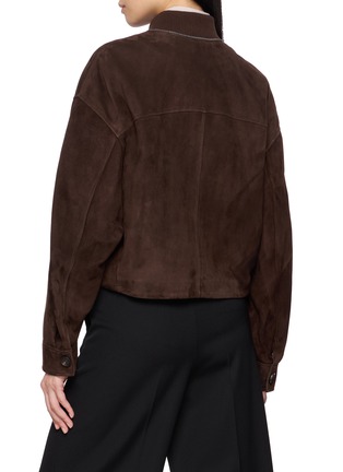 Back View - Click To Enlarge - BRUNELLO CUCINELLI - Long Sleeve Suede Jacket