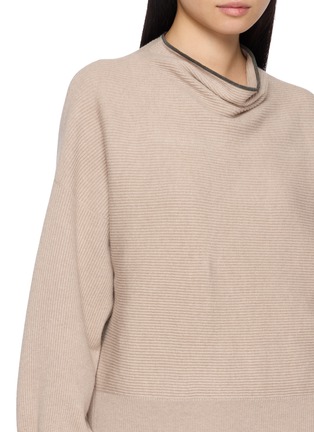 - BRUNELLO CUCINELLI - Monili Embellished Mock Neck Knit Sweater