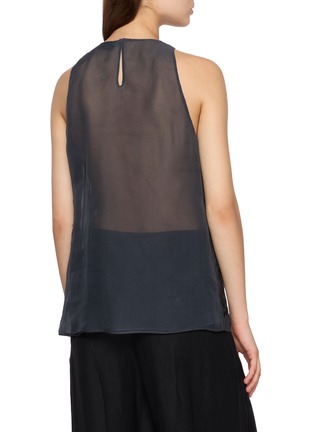 Back View - Click To Enlarge - BRUNELLO CUCINELLI - Embellished Silk Chiffon Sleeveless Blouse