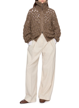 Figure View - Click To Enlarge - BRUNELLO CUCINELLI - Pleated Straight Leg Pants