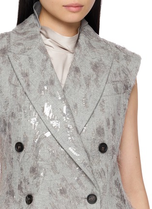  - BRUNELLO CUCINELLI - Embroidered Sequin Double Breasted Tailored Vest