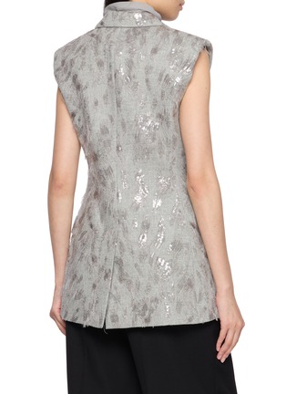 Back View - Click To Enlarge - BRUNELLO CUCINELLI - Embroidered Sequin Double Breasted Tailored Vest