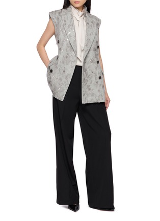 Figure View - Click To Enlarge - BRUNELLO CUCINELLI - Embroidered Sequin Double Breasted Tailored Vest