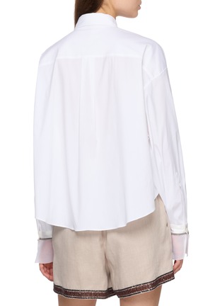 Back View - Click To Enlarge - BRUNELLO CUCINELLI - Long Sleeve Silk Cuffs Shirt
