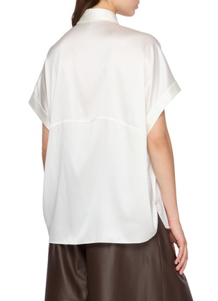 Back View - Click To Enlarge - BRUNELLO CUCINELLI - Short Sleeve Satin Blouse