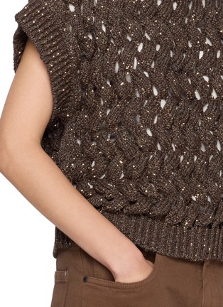  - BRUNELLO CUCINELLI - Cap Sleeve Sequinned Cable Knit Sweater