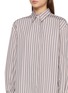 Detail View - Click To Enlarge - BRUNELLO CUCINELLI - Striped Long Sleeve Tie Shirt