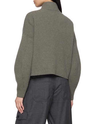 Back View - Click To Enlarge - BRUNELLO CUCINELLI - Curved Sleeve High Neck Cardigan