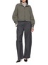 Figure View - Click To Enlarge - BRUNELLO CUCINELLI - Curved Sleeve High Neck Cardigan